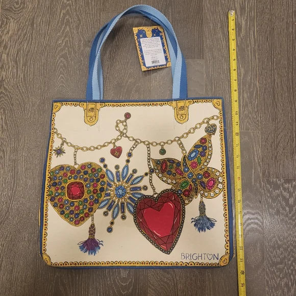 Brighton Colorful Glittering Heart Tote Bag New with Tags - Picture 14 of 16